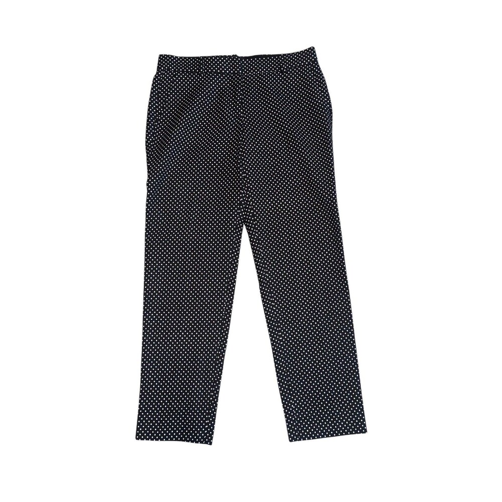 J. Crew Capris 0 Women's Black Dot Print Cafe Capri Wool Blend Mid Rise Classic